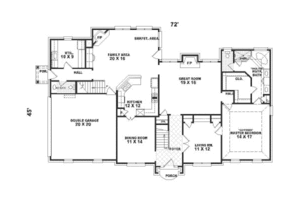Floor Plan - Main Floor for European House Plan #81-322 - 4 bed, 3.5 bath