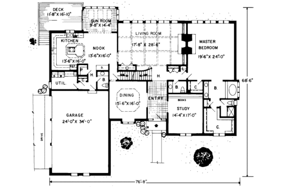 Floor Plan - Main Floor for Traditional House Plan #312-235 - 4 bed, 5 bath