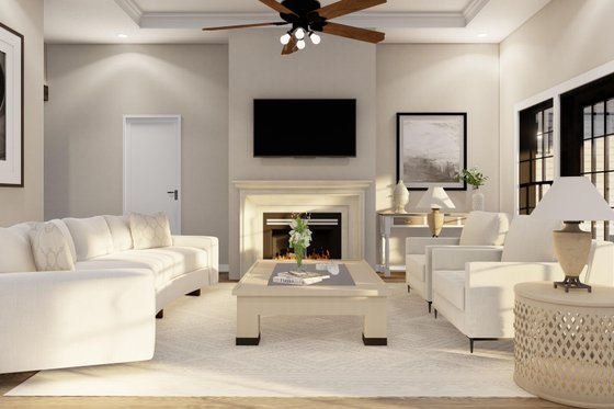 Interior - Family Room for European House Plan #17-1180 - 4 bed, 2.5 bath