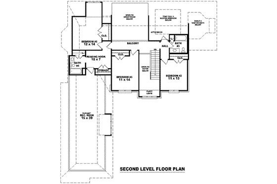 Floor Plan - Upper Floor for European House Plan #81-1133 - 4 bed, 4 bath