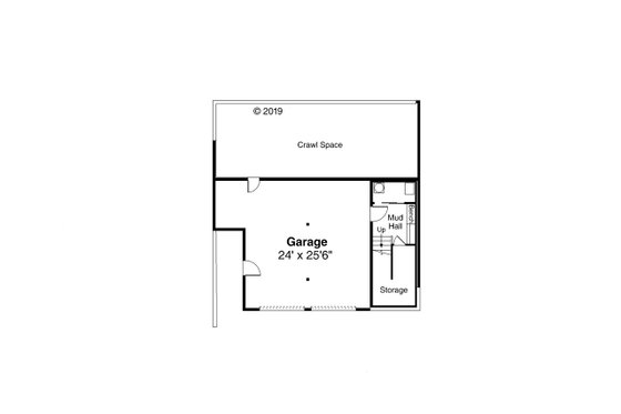 Floor Plan - Lower Floor for Prairie House Plan #124-1203 - 3 bed, 3 bath