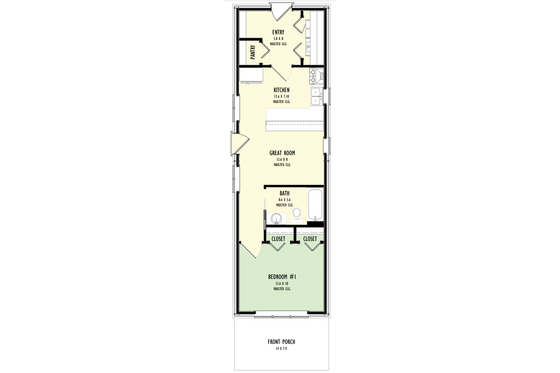 Floor Plan - Main Floor for Contemporary House Plan #1092-11 - 1 bed, 1 bath