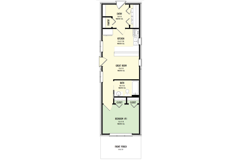 Architectural House Design - Floor Plan - Main Floor for Contemporary House Plan #1092-11 - 1 bed, 1 bath