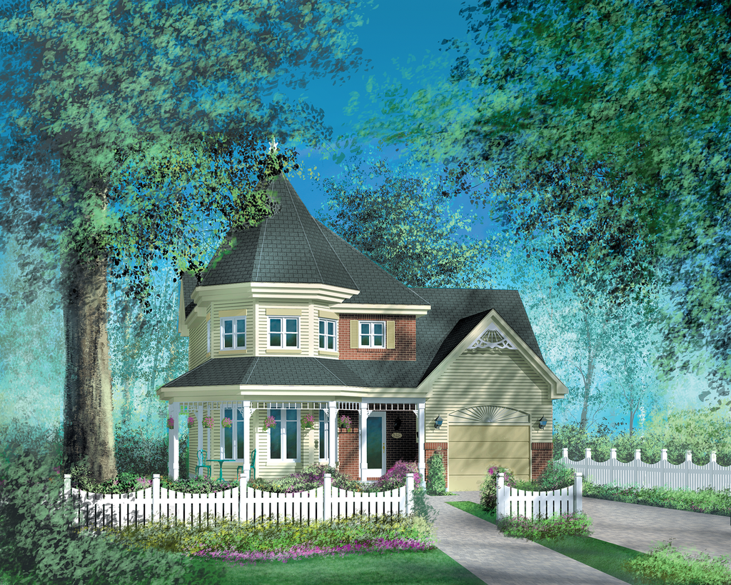 Victorian Style House Plan - 3 Beds 1.5 Baths 1496 Sq/Ft Plan #25-2035