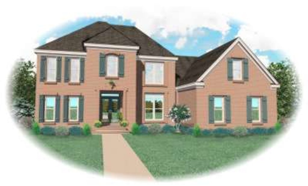 Exterior - Front Elevation 2 for European House Plan #81-905 - 4 bed, 3.5 bath