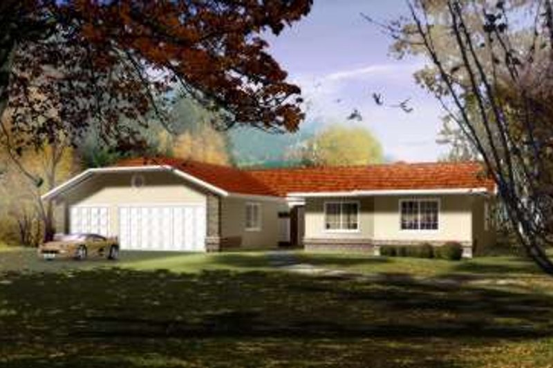 Architectural House Design - Adobe / Southwestern Exterior - Front Elevation Plan #1-426