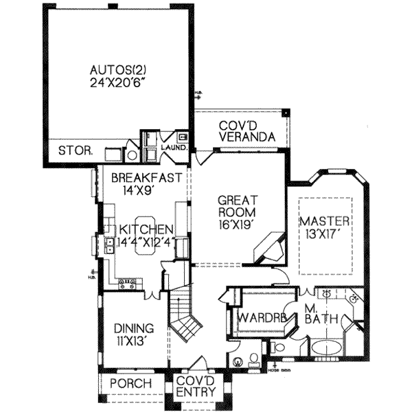 Traditional Floor Plan - Main Floor Plan #141-106