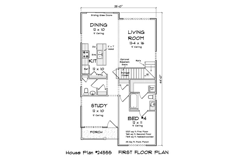 Architectural House Design - Floor Plan - Main Floor for Cottage House Plan #513-2348 - 4 bed, 3.5 bath