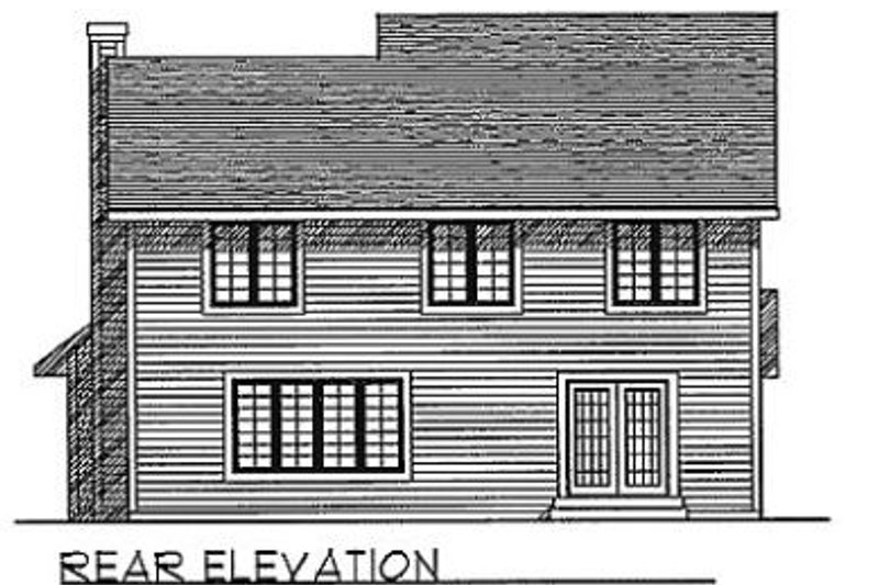 Architectural House Design - Exterior - Rear Elevation for Traditional House Plan #70-313 - 4 bed, 2.5 bath