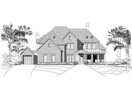 Exterior - Front Elevation for Traditional House Plan #411-387 - 5 bed, 4.5 bath