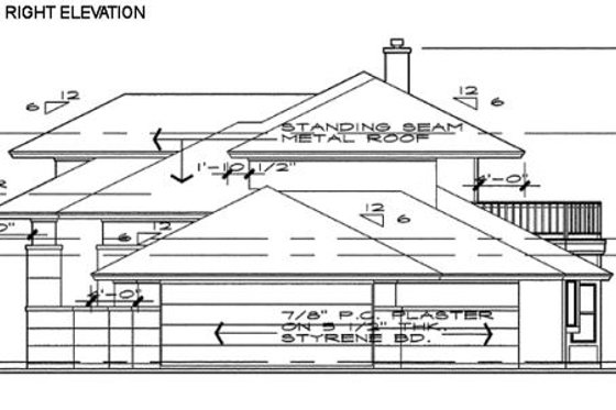 Exterior - Other Elevation 1 for Prairie House Plan #120-109 - 3 bed, 4 bath