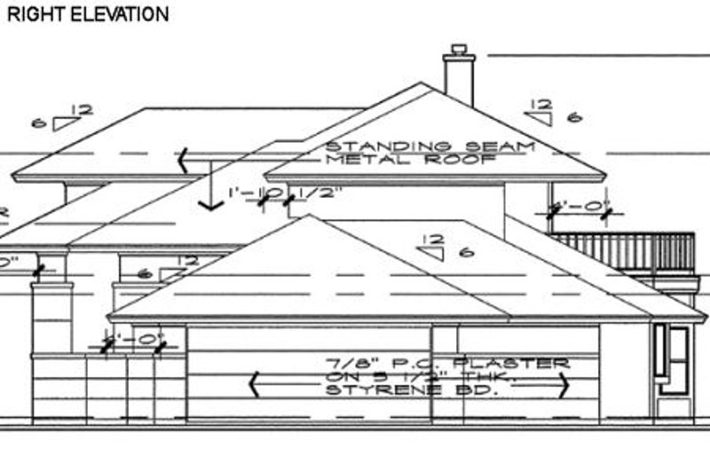 House Blueprint - Exterior - Other Elevation 1 for Prairie House Plan #120-109 - 3 bed, 4 bath