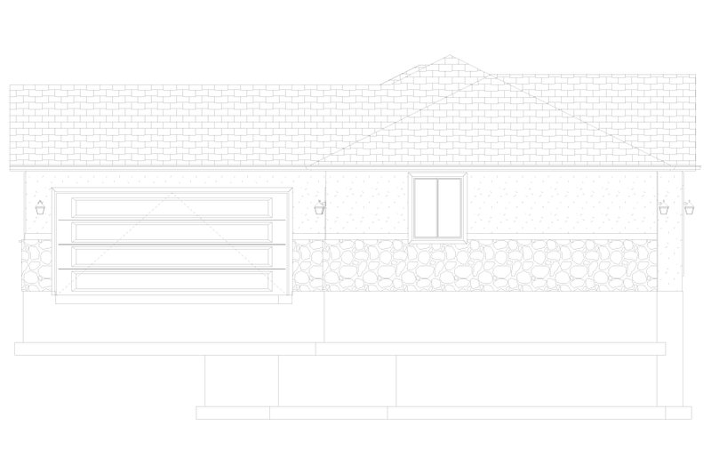 House Design - Exterior - Other Elevation 1 for Ranch House Plan #1060-289 - 3 bed, 2 bath