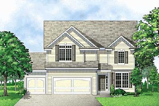 Exterior - Front Elevation for Traditional House Plan #67-481 - 4 bed, 2.5 bath