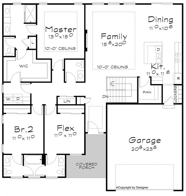 House Blueprint - Contemporary Floor Plan - Main Floor Plan #20-2588