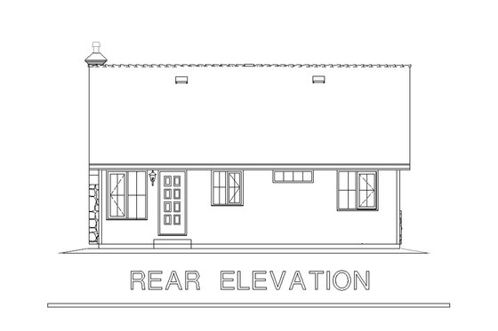 Exterior - Rear Elevation for Country House Plan #18-1039 - 2 bed, 1 bath