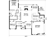 European Style House Plan - 4 Beds 3 Baths 2934 Sq/Ft Plan #84-200 