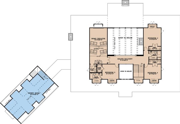 Farmhouse Floor Plan - Upper Floor Plan #923-377