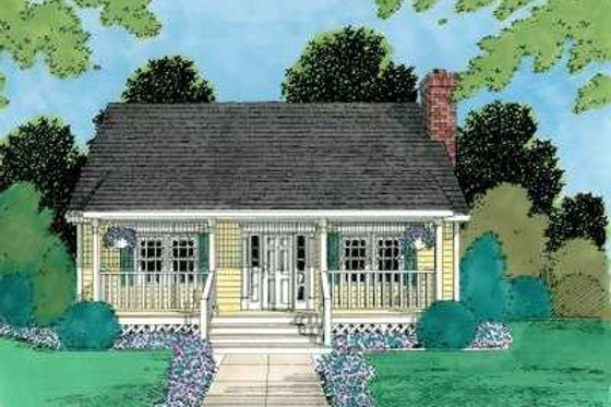 Exterior - Front Elevation for Cottage House Plan #75-167 - 3 bed, 2 bath