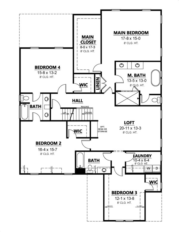 House Plan Design - Country Floor Plan - Upper Floor Plan #1080-3