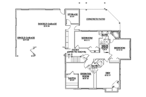 Floor Plan - Main Floor for Traditional House Plan #5-219 - 4 bed, 3.5 bath