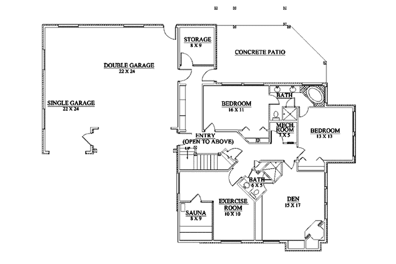 Home Plan - Floor Plan - Main Floor for Traditional House Plan #5-219 - 4 bed, 3.5 bath