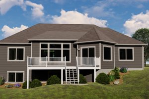 Exterior - Rear Elevation for Country House Plan #1064-69 - 3 bed, 2.5 bath