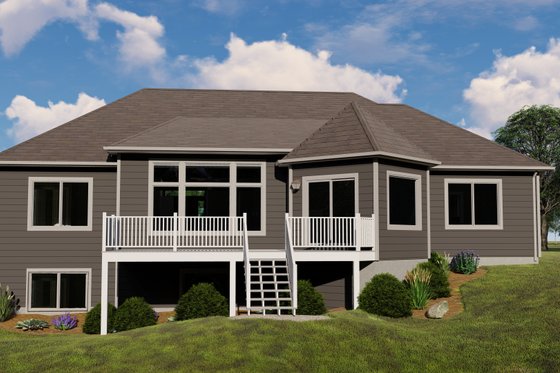 Exterior - Rear Elevation for Country House Plan #1064-69 - 3 bed, 2.5 bath