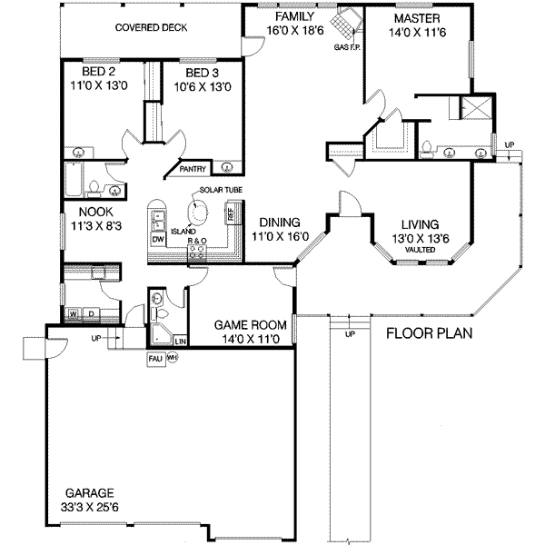 Ranch Floor Plan - Main Floor Plan #60-493
