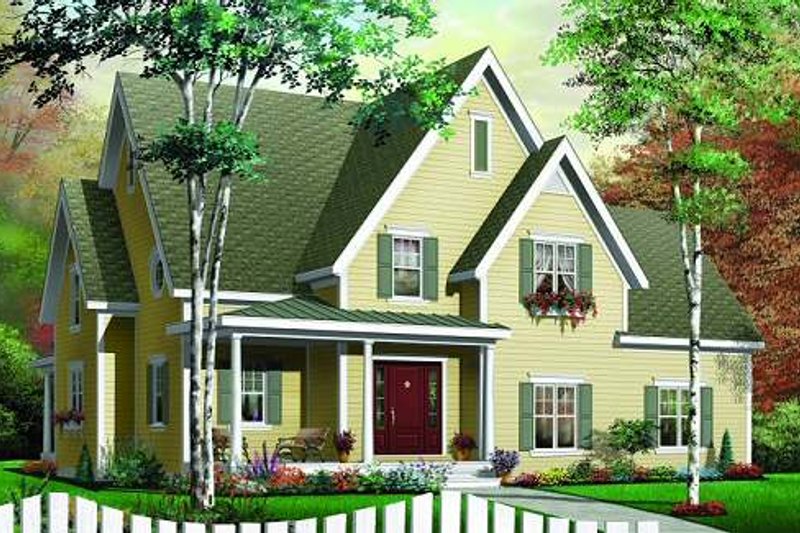 House Blueprint - Country Exterior - Front Elevation Plan #23-336