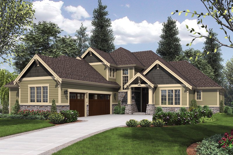 Architectural House Design - Exterior - Front Elevation 4 for Craftsman House Plan #48-615 - 4 bed, 3.5 bath
