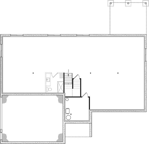 House Blueprint - Country Floor Plan - Lower Floor Plan #23-2800