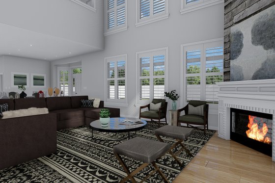 Interior - Family Room 1 for Craftsman House Plan #1060-53 - 3 bed, 2.5 bath