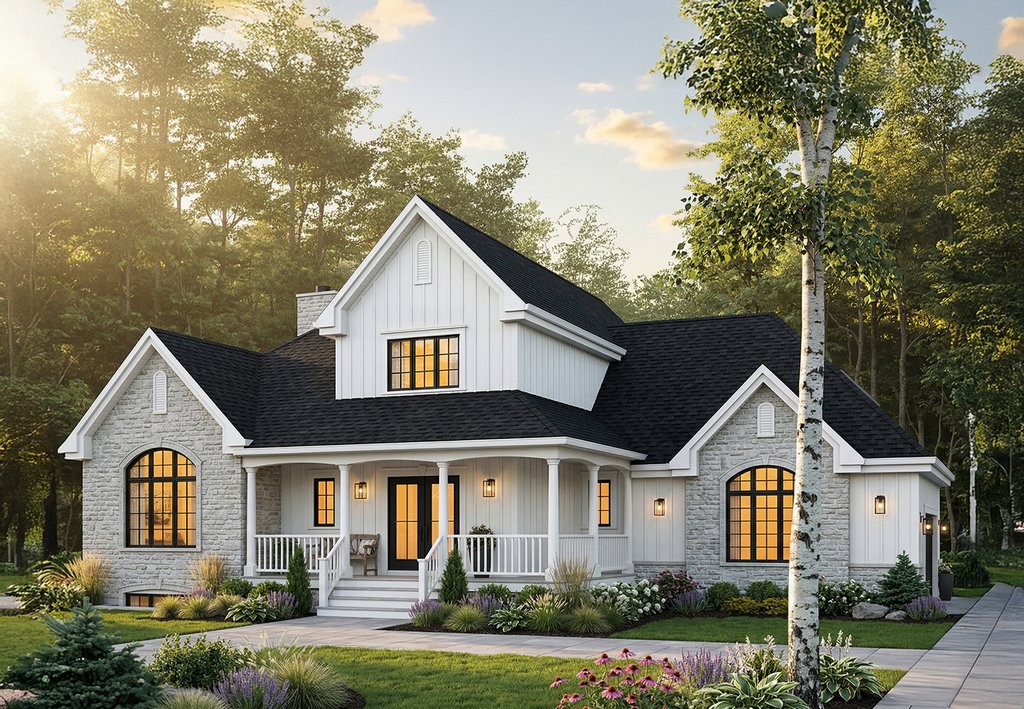 Exterior - Front Elevation 2 for Country House Plan #23-533 - 3 bed, 2.5 bath