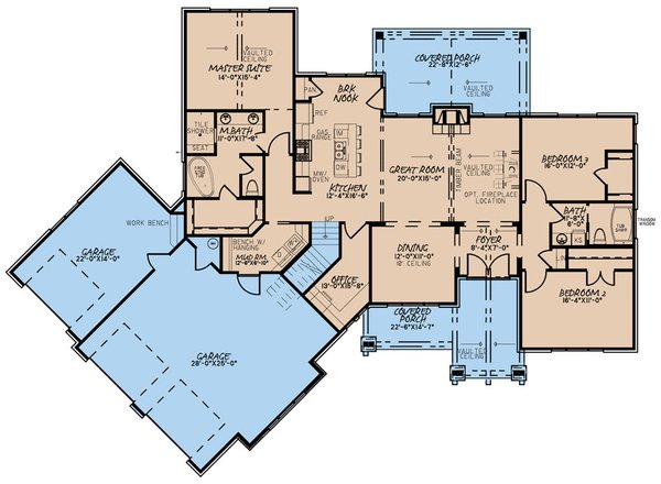House Plan Design - European Floor Plan - Main Floor Plan #923-180