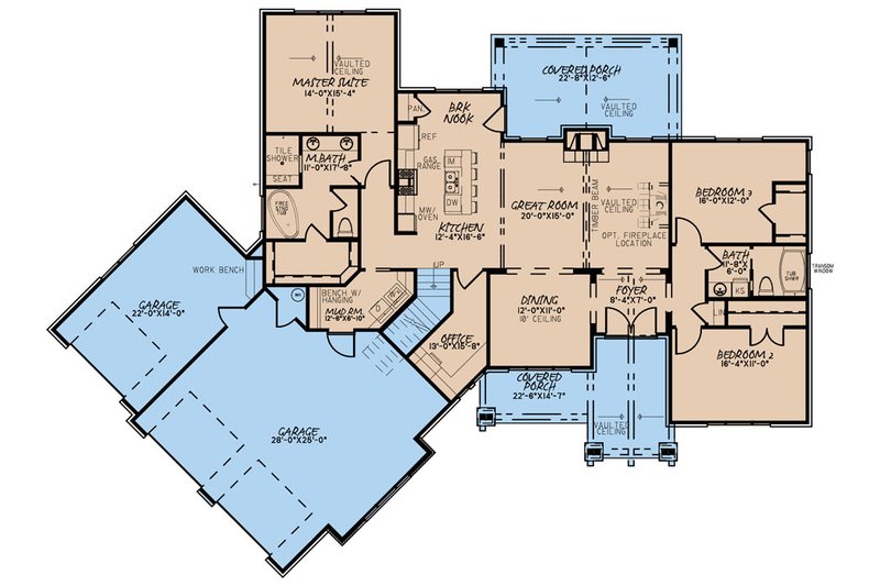 European Style House Plan - 3 Beds 2 Baths 2085 Sq/Ft Plan #923-180 ...