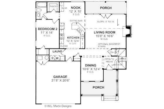 Floor Plan - Main Floor for Country House Plan #20-359 - 4 bed, 3 bath