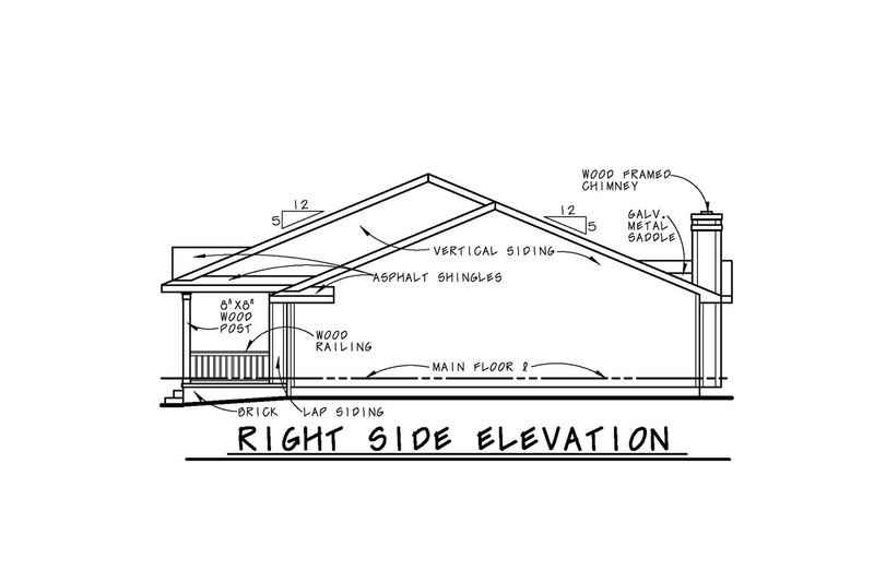 Home Plan - Exterior - Other Elevation 1 for Traditional House Plan #20-738 - 3 bed, 2 bath