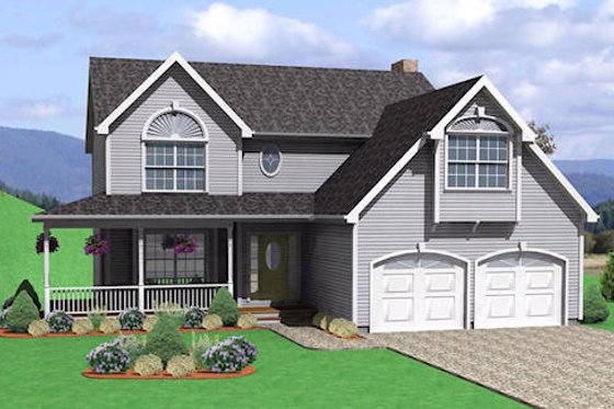 Exterior - Front Elevation for Traditional House Plan #75-138 - 3 bed, 2.5 bath