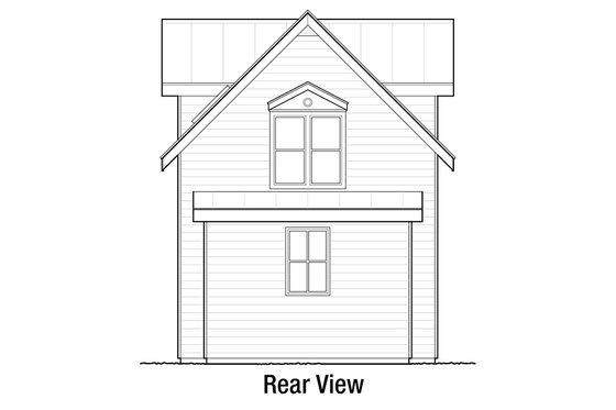 Exterior - Rear Elevation for Cottage House Plan #915-6 - 3 bed, 1.5 bath