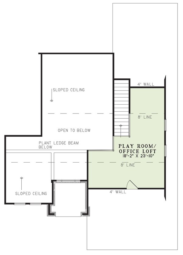 European Floor Plan - Upper Floor Plan #17-109