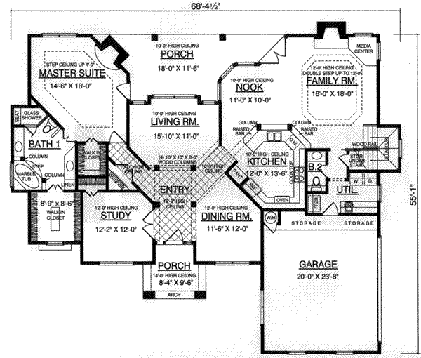House Plan Design - European Floor Plan - Main Floor Plan #40-342