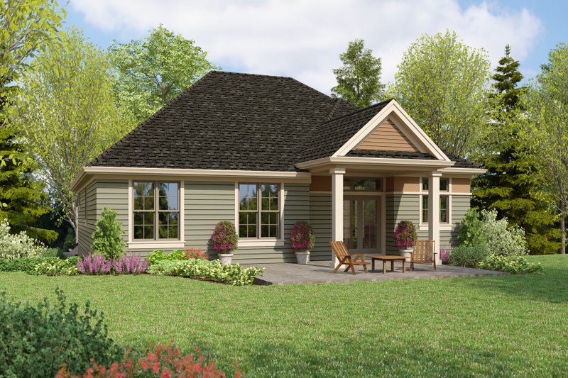 House Blueprint - Exterior - Rear Elevation for Craftsman House Plan #48-1095 - 3 bed, 2.5 bath