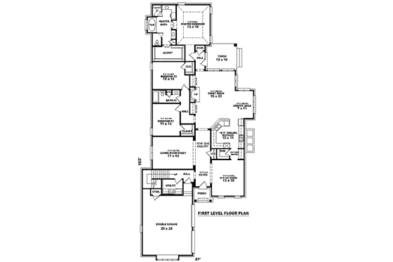 Floor Plan - Main Floor for European House Plan #81-1278 - 3 bed, 2 bath