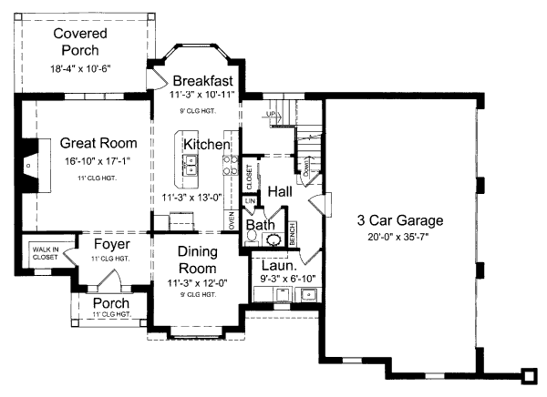 Dream House Plan - Traditional Floor Plan - Main Floor Plan #46-414