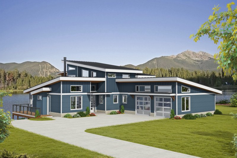 Dream House Plan - Modern Exterior - Front Elevation Plan #932-550
