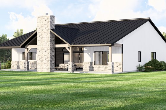 Exterior - Rear Elevation for Barndominium House Plan #1064-412 - 4 bed, 2 bath