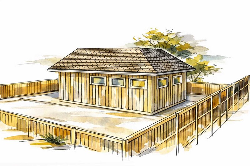 House Blueprint - Exterior - Rear Elevation for Country House Plan #1101-65, 0 bath
