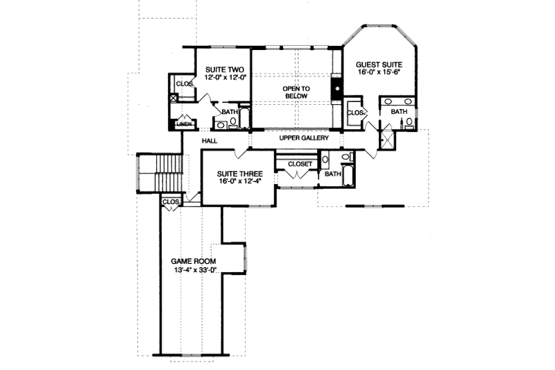 Dream House Plan - Floor Plan - Upper Floor for European House Plan #413-822 - 4 bed, 4.5 bath