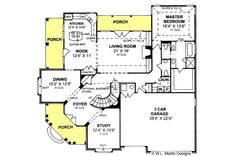 Dream House Plan - Floor Plan - Main Floor for Traditional House Plan #20-358 - 4 bed, 3.5 bath
